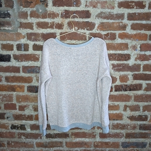 Sanctuary Small Pink-ish Cream & Gray Pullover V-Neck Sweater - Picture 8 of 11
